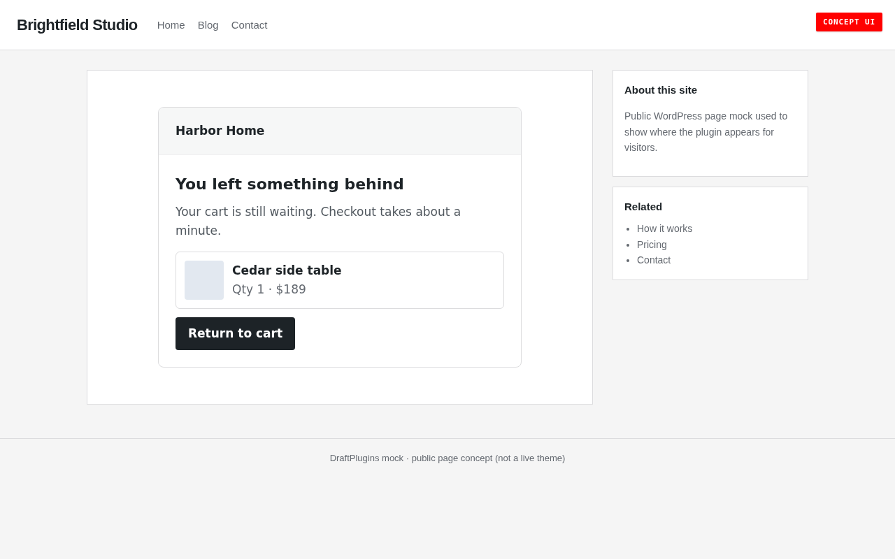 You left something behind — concept UI