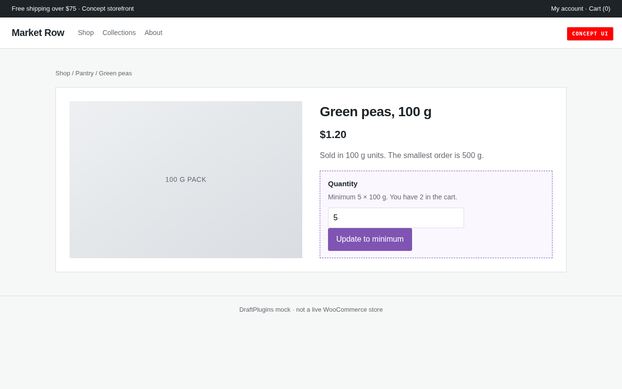 Qty Floor — vista conceptual del plugin de WordPress propuesto