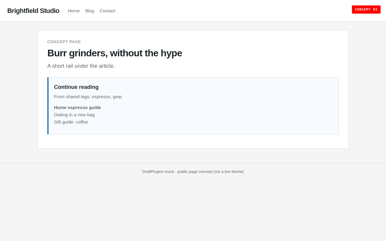 Related Post Rail — concept preview of the proposed WordPress plugin