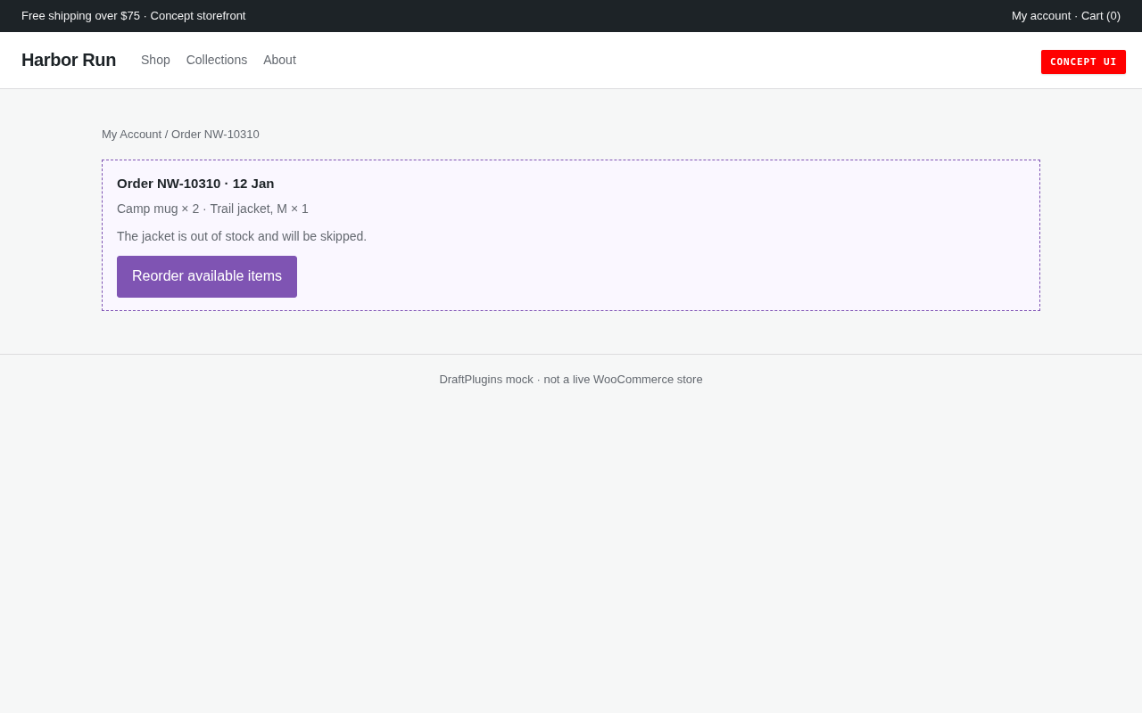 Reorder Lane — aperçu conceptuel du plugin WordPress proposé